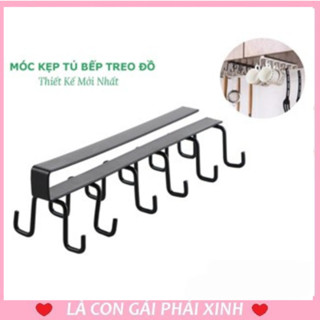  Gía 12 móc treo chất liệu sắt bền mọc kẹp dưới tủ bếp kệ bàn để cốc ly.Móc gắn tủ tiện lợi gg 