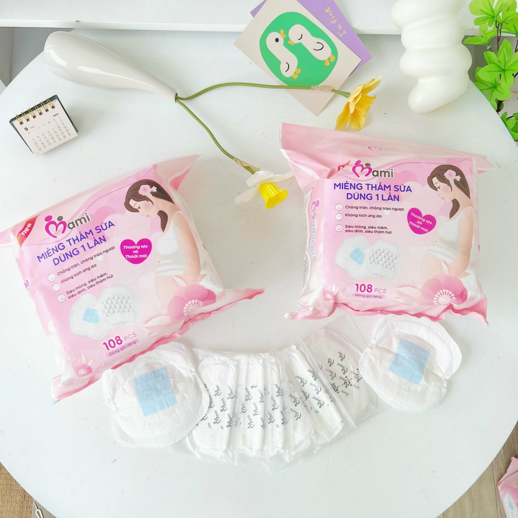 Bịch 108 miếng lót thấm sữa Mami (mẫu mới)
