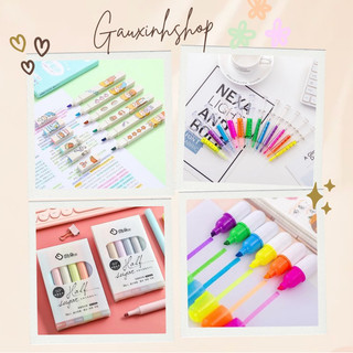 Bộ bút highlight nhớ dòng đánh dấu màu pastel dạ quang tiện lợi cho học sinh văn phòng-Gấu Xinh Shop