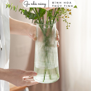 Bình hoa thủy tinh cổ nhỏ decor phòng ngủ và trang trí phòng khách cao cấp