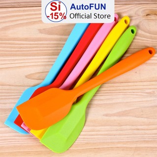 Spatula Phới Trộn Bột, Phới Dẹt Silicon - Xẻng Chiên Rán Thân Silicon