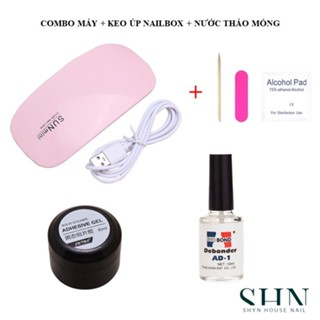 Máy hơ Gel SUNmini, Gel định hình 10ml dán móng, Combo máy hơ gel mini gắn nailbox chắc chắn