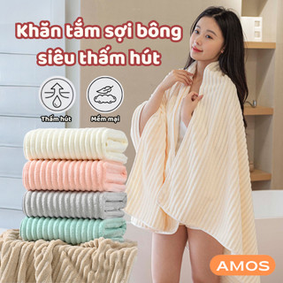 Khăn Tắm Siêu Thấm Hút Nước , Khăn Mặt Sợi Cuộn To, Chất Liệu Cao Cấp Không Rụng Lông