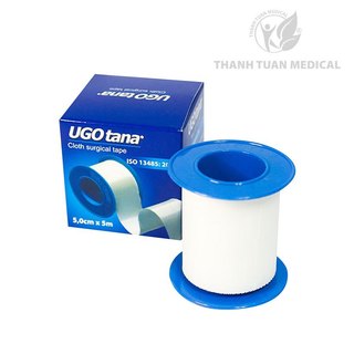 Băng dính cuộn vải lụa UGOTANA loại 5cm x 5m - Băng keo lụa, băng gạc vết thương