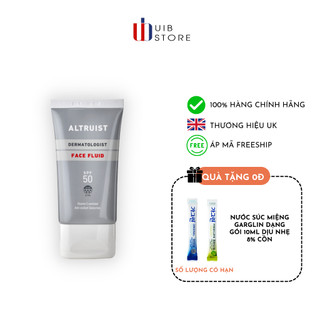 Kem Chống Nắng Altruist Dermatologist Face Fluid SPF 50 50ml và xịt Altruist Invisible SPF 50 200ml