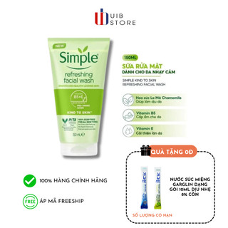 Sữa Rửa Mặt Tươi Mát Simple Gel Kind To Skin Refreshing Facial Wash Gel 150ml