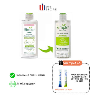 Nước tẩy trang cho da nhạy cảm Simple micellar cleansing water 200ml