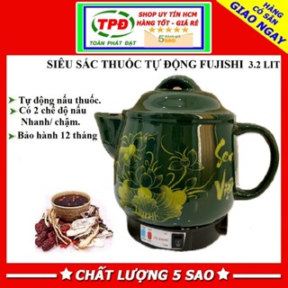 Ấm sắc thuốc, Siêu sắc thuốc bằng điện tự động GỐM SỨ BÁT TRÀNG dung tích 3,2 lít Fujishi.