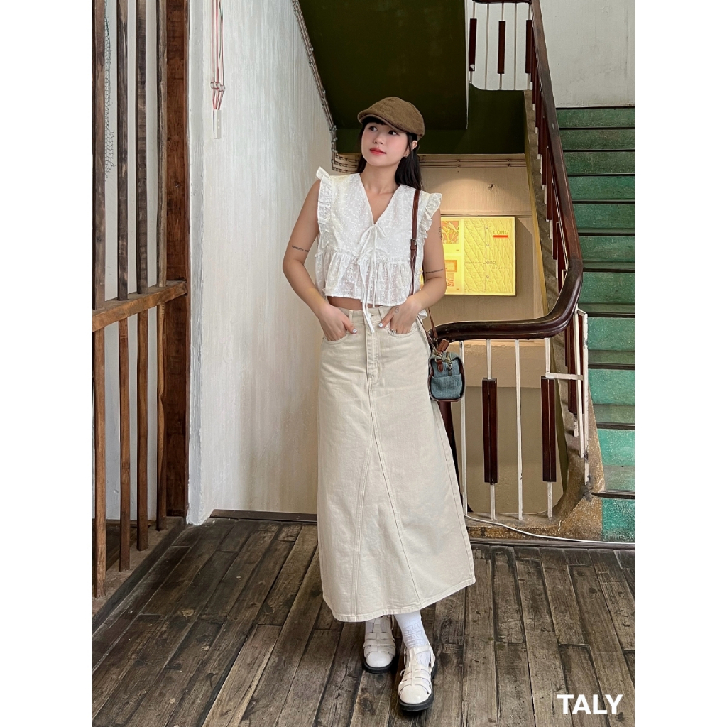 TALY - Chân váy midi form dài Canna