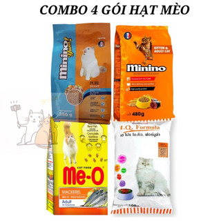 COMBO 4 GÓI THỨC ĂN MÈO HẠT KHÔ MININO, ME-O, APRO I.Q MÈO   ....🐾🐾