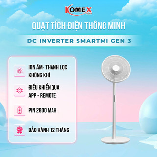Quạt Tích Điện Thông Minh Xiaomi Smartmi Gen 3, Gen 2s Tích điện 20 giờ, Ion âm khử mùi, khử khuẩn - Bản quốc tế