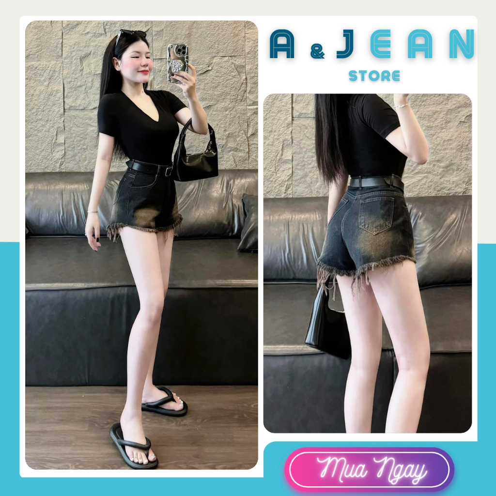 Quần short jean lai tua , quần đùi bò nữ | A&JEAN STORE