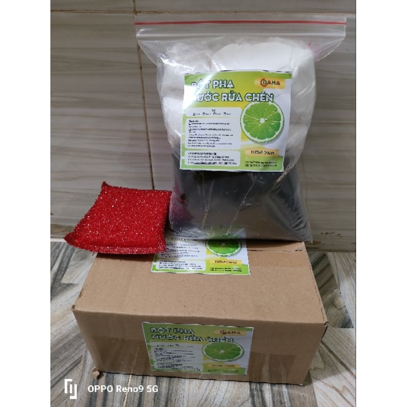 bột pha nước rửa chén 10l hương chanh (LA) 'tặng cước