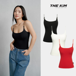 Áo 2 dây sợi bún quai nhọn ( có mút ngực ) THE KIM, vải cotton may 2 lớp , áo hai dây cho nữ ôm body A105