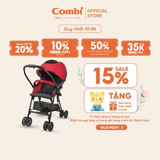 (DUY NHẤT 1/6 - GIẢM 15% + TẶNG GẤU BÔNG THÂN THIỆN) Xe đẩy Combi NEYO màu đỏ/xanh