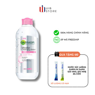 Nước Tẩy Trang Garnier Solution Micellaire Tout En 1 chai 400ml hồng