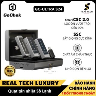 Mic Thu Âm Không Dây Gochek S24 ULTRA - Micro gocheck cài áo lọc tiếng ồn livestream Tích Hợp 2 Chân Cắm chính hãng