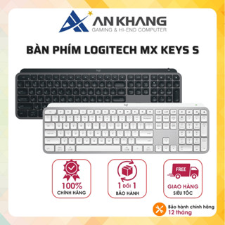 Bàn Phím Không Dây Logitech MX Keys S -Đa hệ điều hành, Đèn nền, Bluetooth, Sạc USB-C- Chính hãng BH 12Tháng