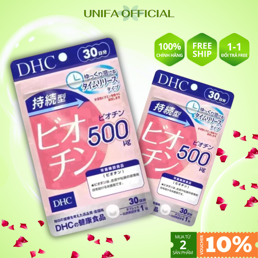 Viên uống DHC Biotin hỗ trợ ngăn rụng tóc, kích thích mọc tóc, dưỡng da và móng khỏe mạnh – gói 60 viên (60 ngày)