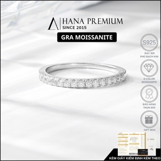  Nhẫn Bạc 925 14 Viên Đá Moissanite Phủ Bạch Kim Không Mờ Nhẫn Nửa Vòng Đá Đơn giản 1314 