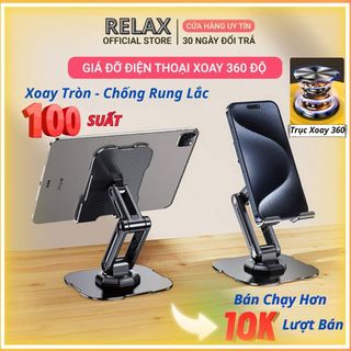Giá đỡ kẹp điện thoại, iPad, iPhone, máy tính bảng tablet chân xoay 360 gấp gọn Relax