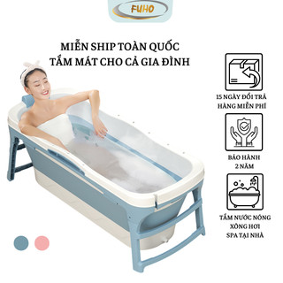 Bồn tắm gấp gọn cho người lớn FUHO chất liệu nhựa PP và hạt nhựa TPE, có thể làm bể bơi cho bé