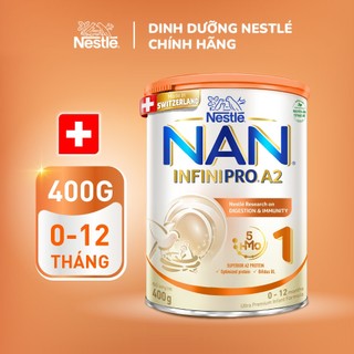 Sữa bột Nestlé NAN INFINIPRO A2 1 400g nhập khẩu Thụy Sĩ với sự kết hợp độc đáo giữa đạm quý A2 và 5HMO
