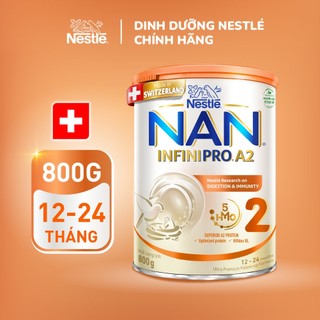 Sữa bột Nestlé NAN INFINIPRO A2 2 800g nhập khẩu Thụy Sĩ  với sự kết hợp độc đáo giữa đạm quý A2 và 5HMO