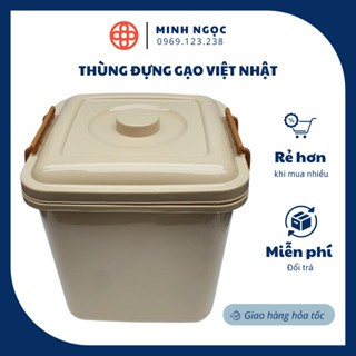 Thùng Đựng Gạo Việt Nhật Dung Tích 10kg, 5351 hộp đựng gạo, thùng nhựa có nắp để đồ ăn khô
