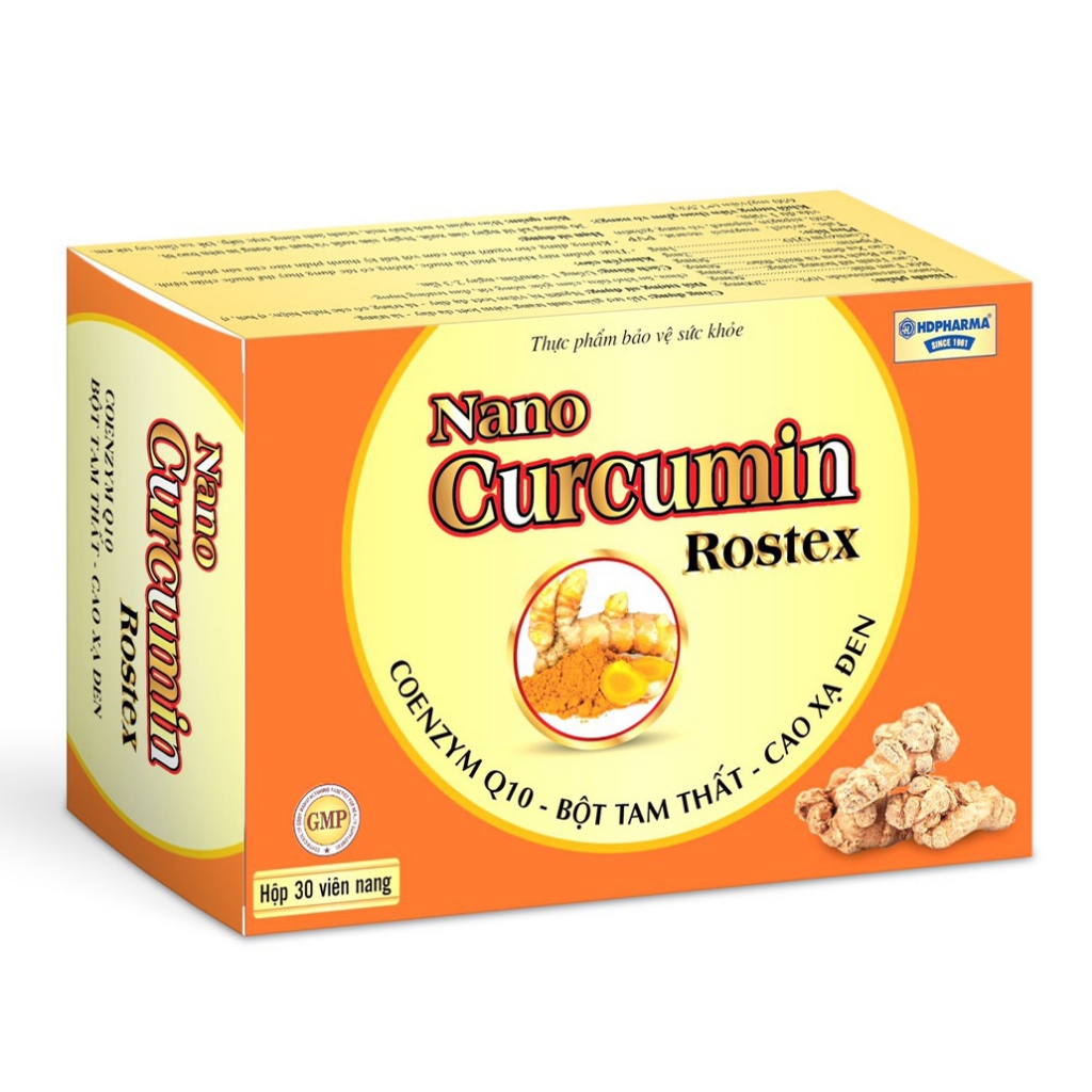 Viên tinh nghệ Nano Curcumin Tam Thất Xạ Đen giảm viêm loét dạ dày, tá tràng Vỉ 30 viên [Nano Curcumin HDPHARMA]