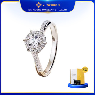 Nhẫn kim cương Moissanite 5 Ly Kiểm định GRA, nhẫn cầu hôn sang trọng