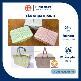 Làn nhựa đi sinh đa năng có nắp mở rộng tiện lợi, Giỏ đựng đồ sơ sinh cho bé