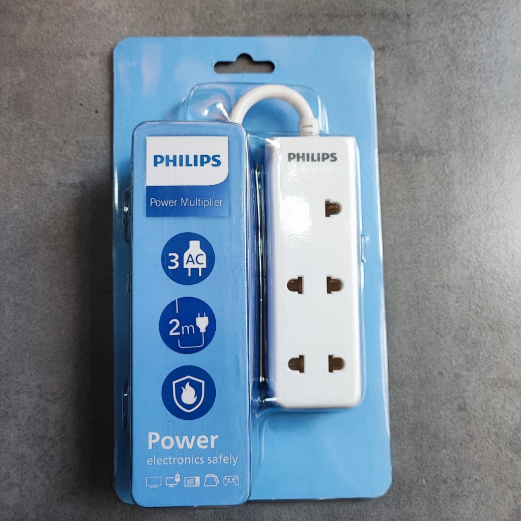 Ổ cắm điện Philips Power Multiplier CHP1130WB ( dây dài 2m, 3 ổ cắm 2 chân)