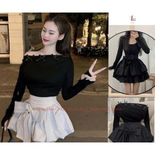 Chân Váy Bí Ngô Phồng Đính Nơ Đẹp, Chân Váy Chữ A Ngắn Đẹp Ôm Đùi Có Quần Bảo Hộ Bồng Xòe Gợi Cảm Phong Cách M343-TLN