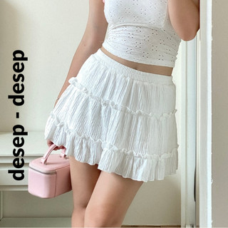  Chân váy ren xòe 2 tầng Desep có quần trong dáng bèo cạp chun Hàn Quốc phong cách tiểu thư xinh xắn V001 