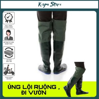 ủng cao su QUA ĐÙI cày ruộng làm vườn lội nước dày dặn siêu bền cao cấp, ủng nam chống trơn trượt