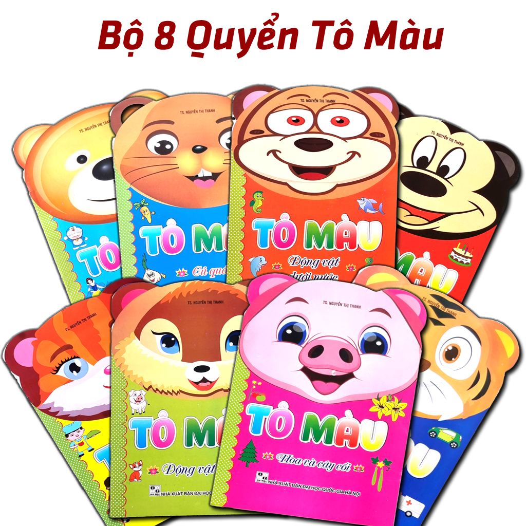 Sách - Bộ 8 Quyển Bé Tô Màu Theo Chủ Đề  Cho Bé