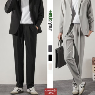 Quần âu nam , Quần tây nam hàn quốc dáng baggy ống suông đứng rộng vải dầy co dãn thương hiệu cao cấp Helloyou