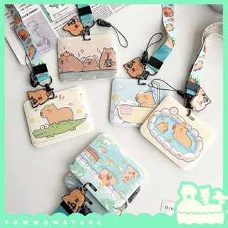 [Sẵn VN] Dây Đeo Kèm Bao Đựng Thẻ Nhân Viên NGANG Nhựa ABS Phong Cách Nhân Vật Hoạt Hình Capybara Hot Spring