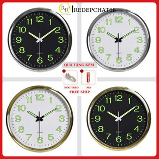 Đồng hồ 30cm, 20cm, đồng hồ treo tường tròn bảo hành 12 tháng mặt kính trong suốt, đồng hồ treo tường kim trôi êm ái