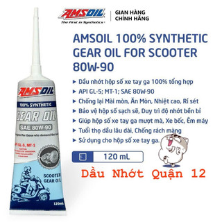 Dầu nhớt hộp số - nhớt láp tay ga tổng hợp 100% amsoil scooter gear oil 80w90 120ml made in usa