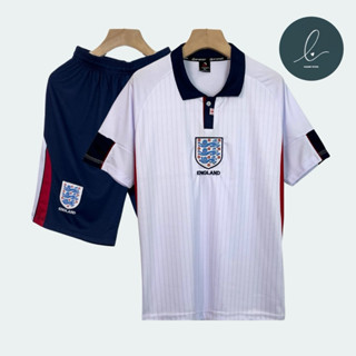 Bộ quần áo bóng đá ANH RETRO 1998 logo THÊU thun lạnh cao cấp