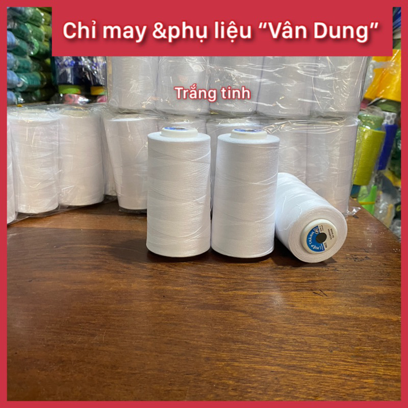 Chỉ may 40/2.Chỉ may Hiệp Thành tex27 (trắng tinh ) chỉ may quần áo,may công nghiệp cuộn 3500m(giá 1