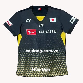 Áo Cầu Lông Nam Nữ Cổ Tròn Yonex 6523 Màu Đen Đội Tuyển Nhật có size 3XL