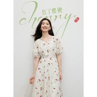 Z341 Váy hoạ tiết cherry