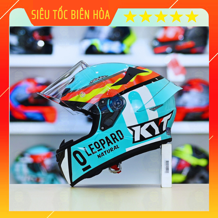 Nón Bảo Hiểm Fullface KYT TT-COURSE Leopard Chính Hãng Tặng Kèm Khăn Ninja Và Tem KYT