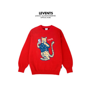 Áo Sweater Len Levents "My Animals" Series Panther/ Red Chất Len Dệt Unisex Oversized