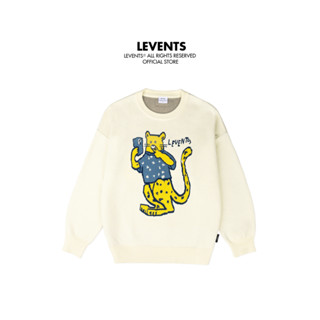 Áo Sweater Len Levents "My Animals" Series Panther/ Cream Chất Len Dệt Unisex Oversized