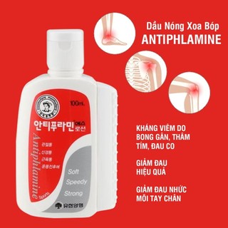 Dầu nóng Antiphlamine xoa bóp giảm các cơn đau nhức 100ml nhập Hàn Quốc