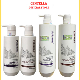Cặp dầu gội xả Pallamina Collagen Keratin 1000ml * 2 kiềm dầu chống lão hóa giảm gãy rụng tóc